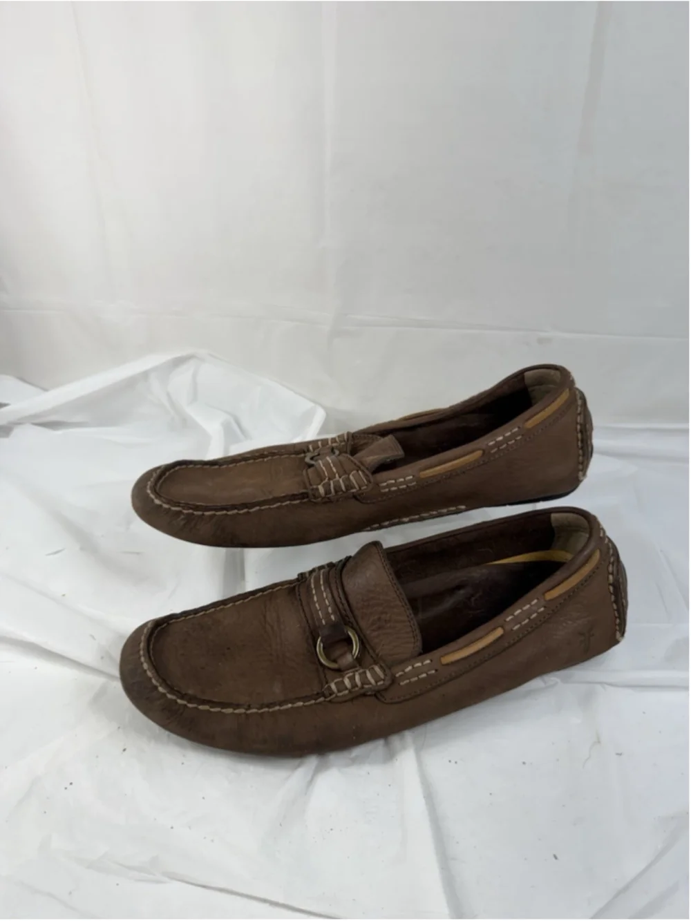 Frye Mens Size 10 West Ring Driver Leather Slip On Driving Moccasin Shoes